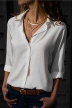 Amery - Camicia casual con colletto a revers per donne