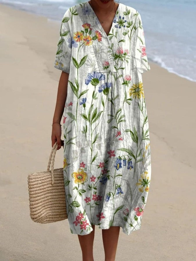 Marisol - Abito floreale casual in stile vintage