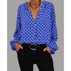 Meriva - Blusa sciolta con scollo a V e bottoni per donne