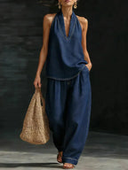 Pancrazia | Completo Denim con Scollo a V