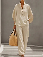 MARIBEL | BATWING TOP & WIDE-LEG PANTS SET