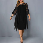 Elinor - Elegante Abito Midi Taglie Forti per Donne