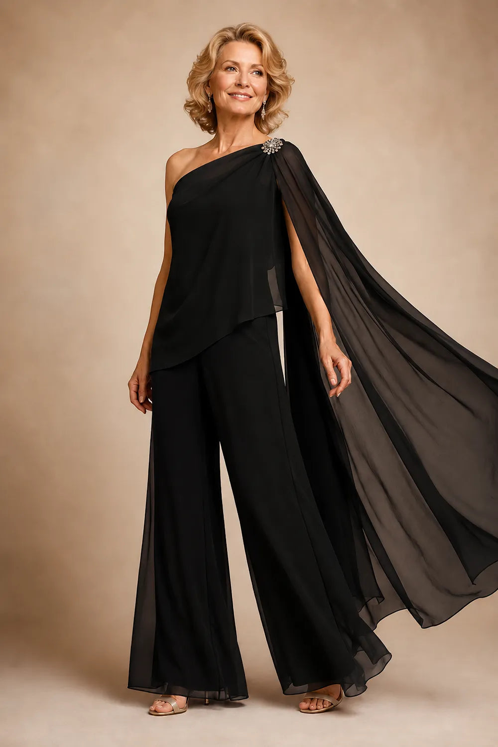 Giuseppina | Completo Monospalla in Chiffon