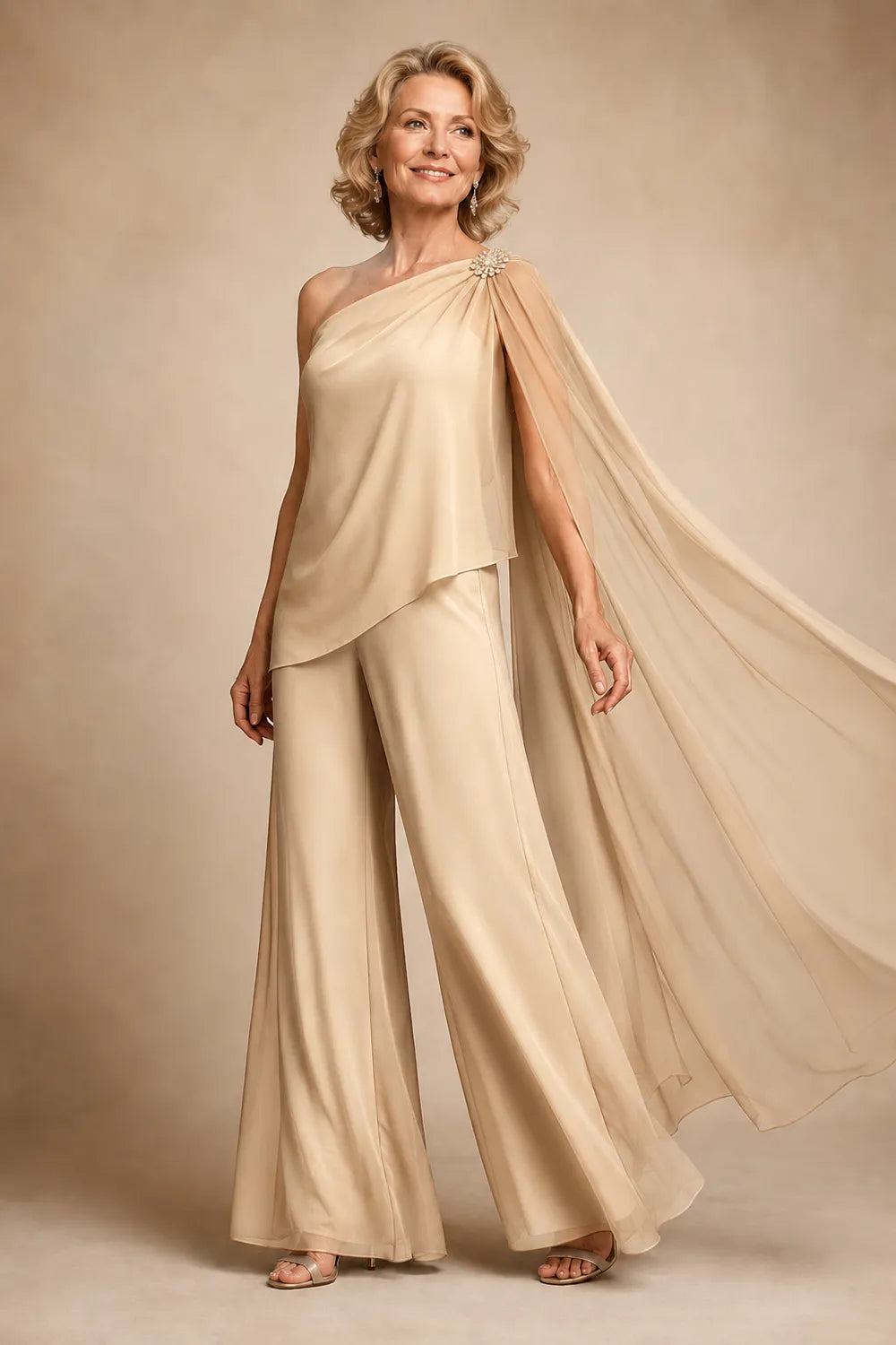 Giuseppina | Completo Monospalla in Chiffon