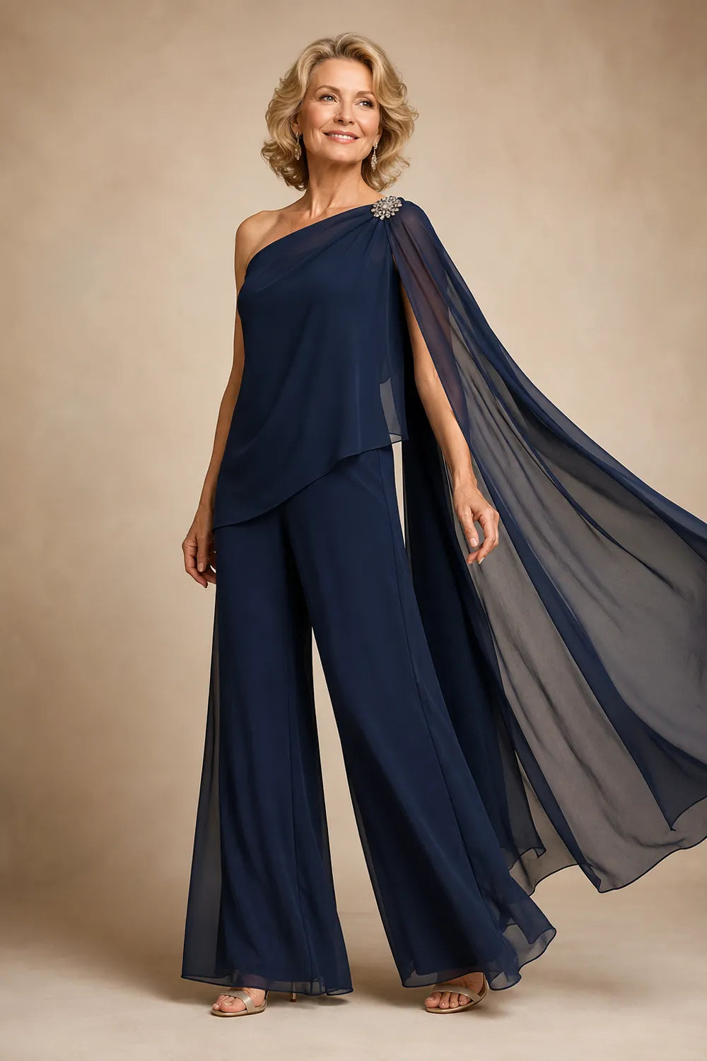Giuseppina | Completo Monospalla in Chiffon