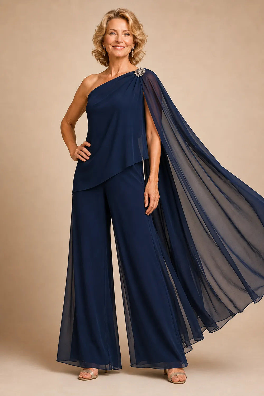 Giuseppina | Completo Monospalla in Chiffon