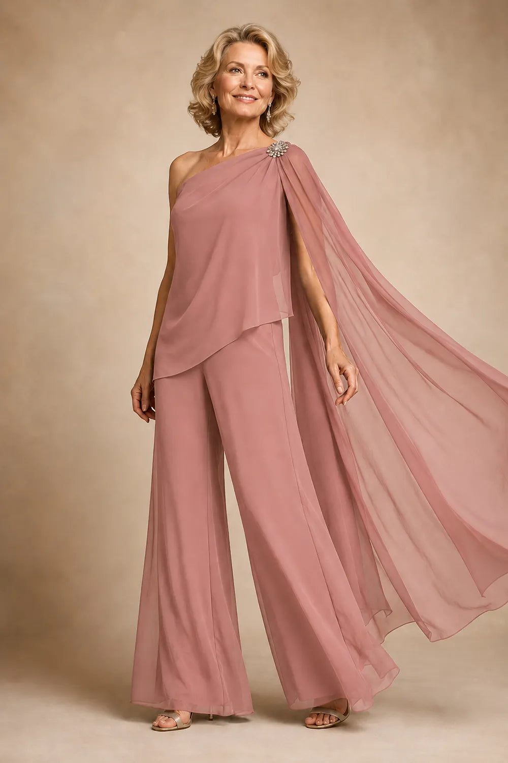 Giuseppina | Completo Monospalla in Chiffon