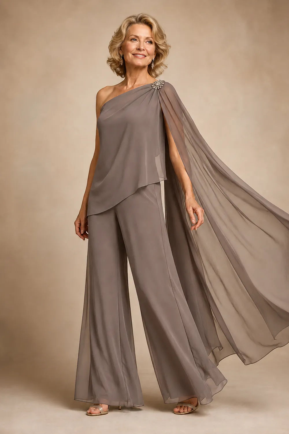 Giuseppina | Completo Monospalla in Chiffon