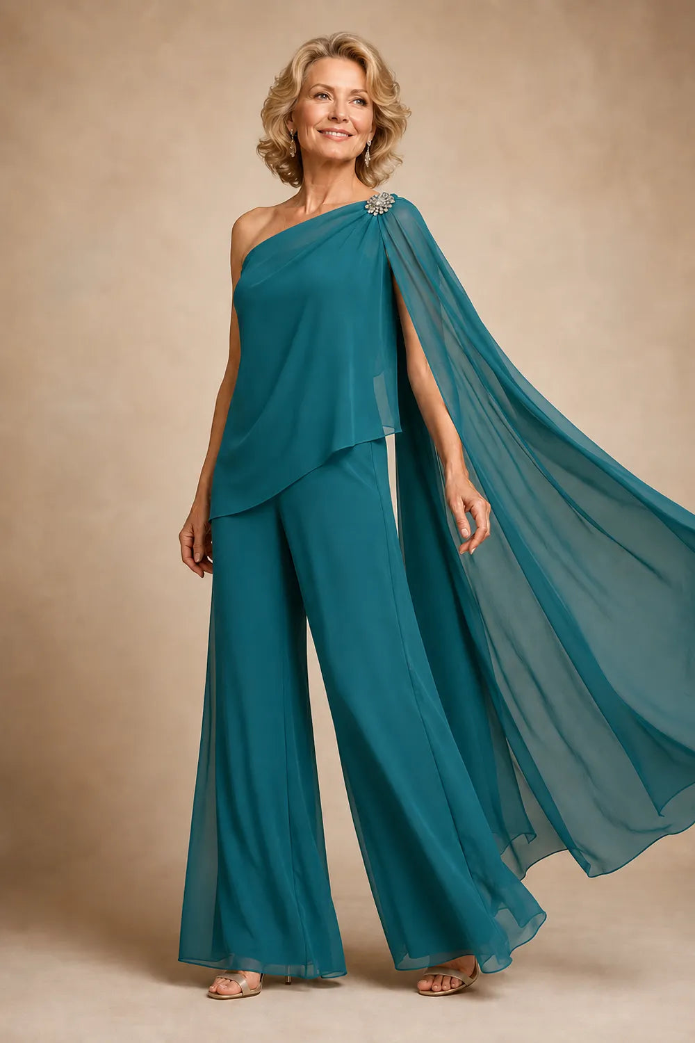 Giuseppina | Completo Monospalla in Chiffon