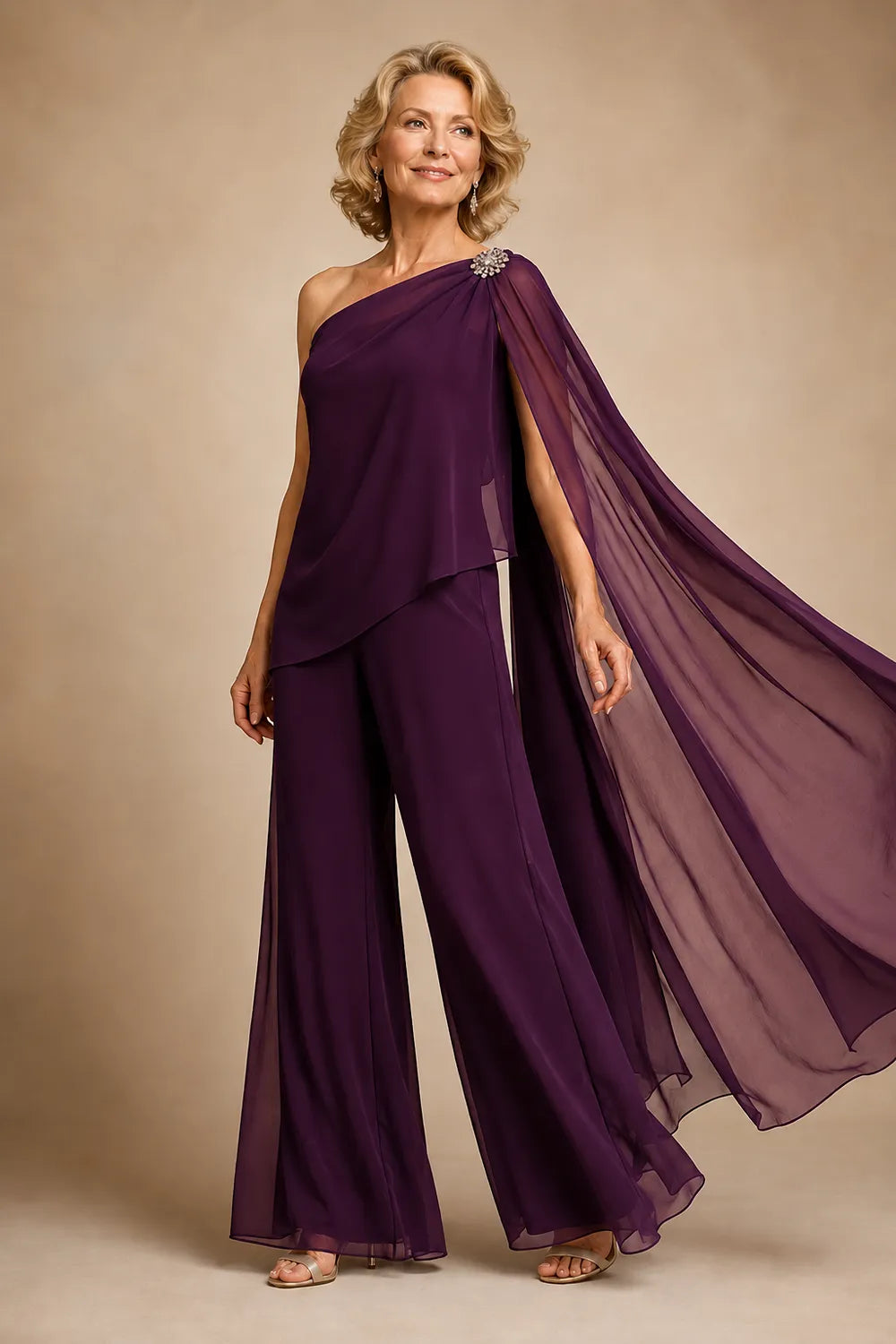 Giuseppina | Completo Monospalla in Chiffon