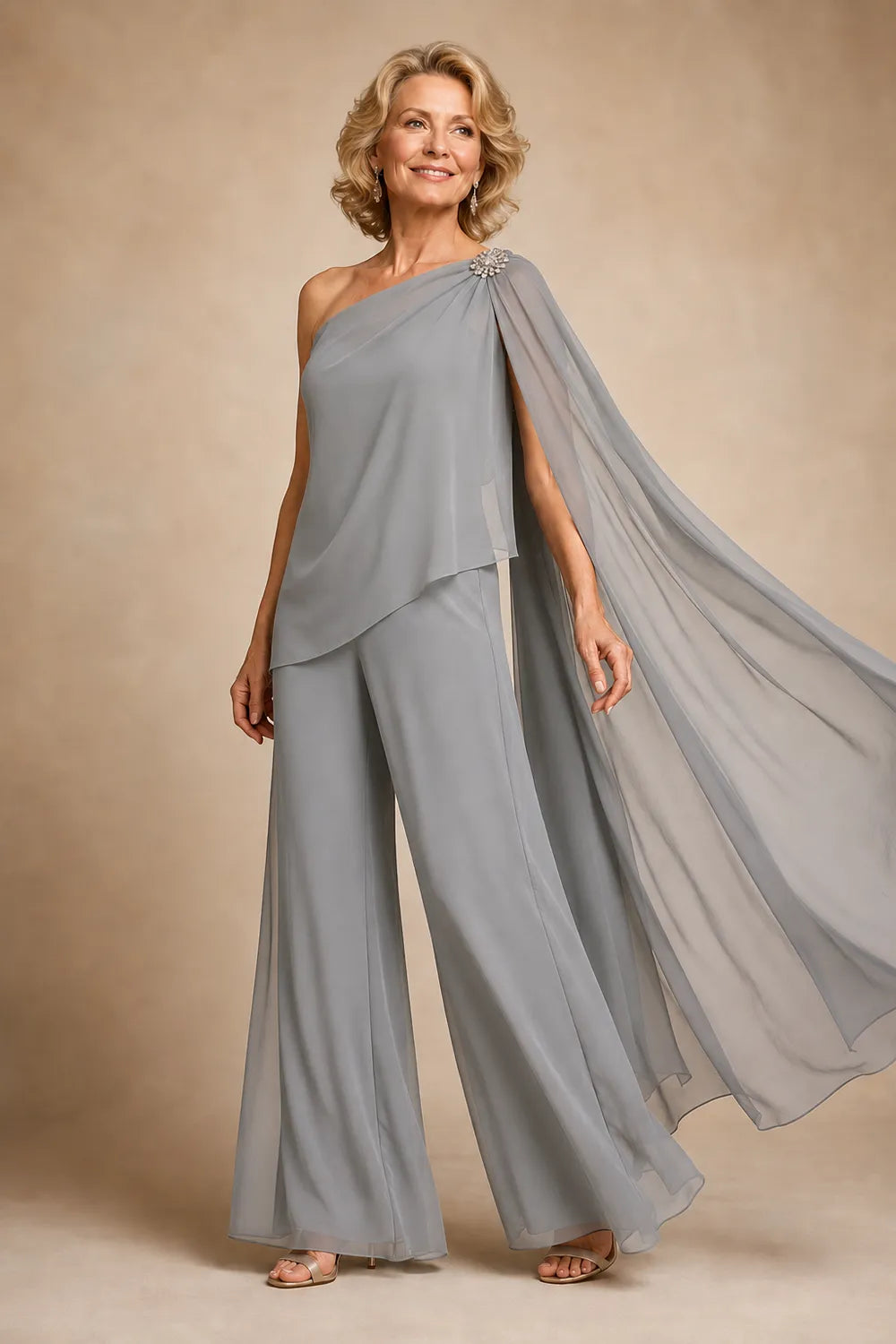 Giuseppina | Completo Monospalla in Chiffon