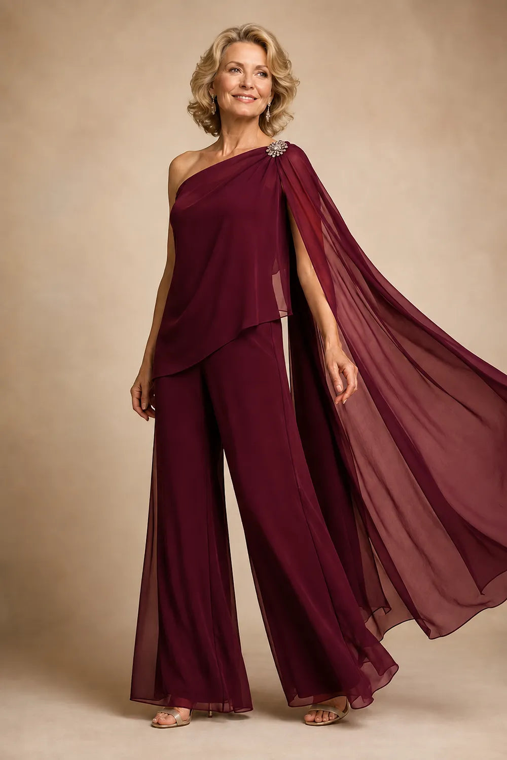 Giuseppina | Completo Monospalla in Chiffon