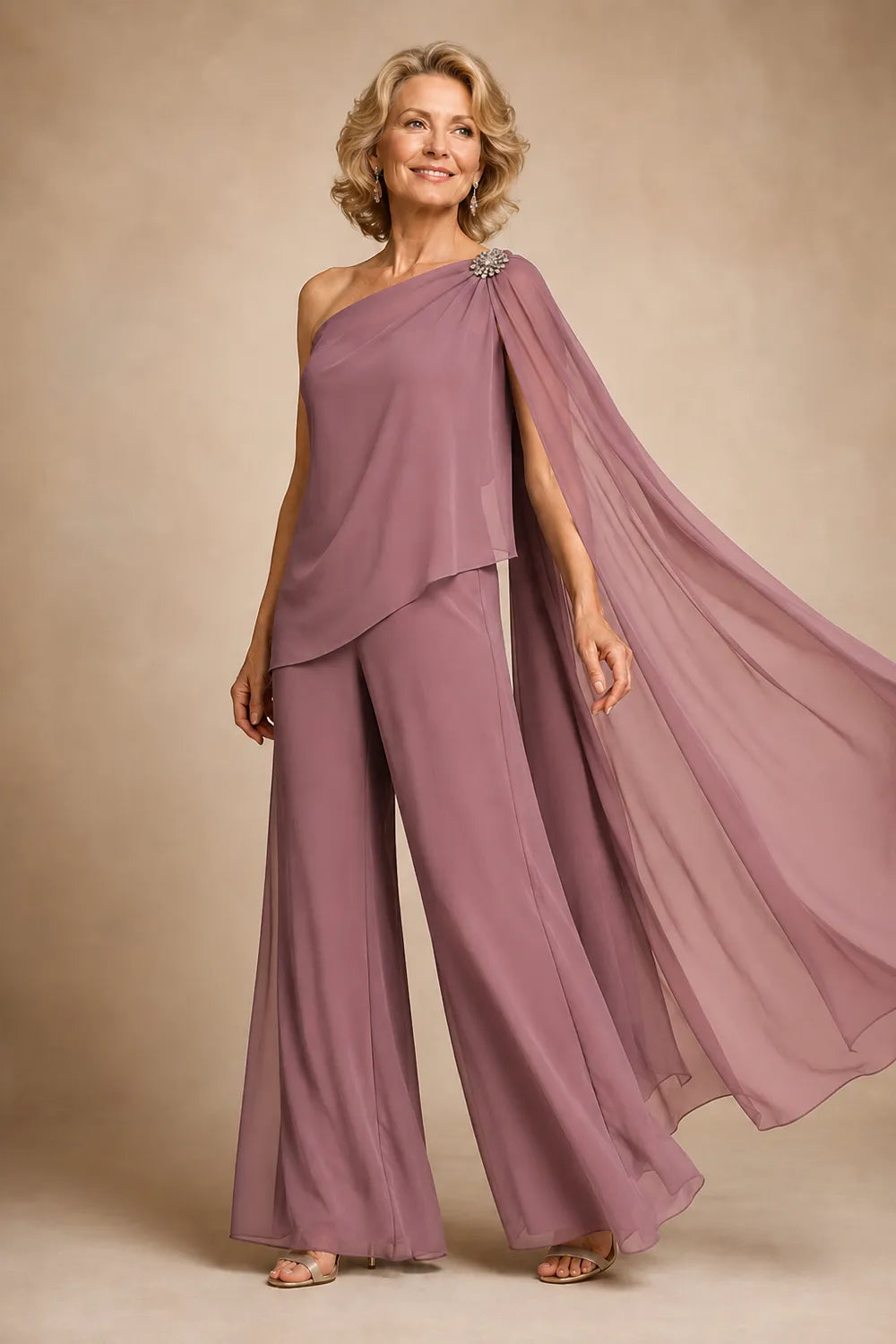 Giuseppina | Completo Monospalla in Chiffon