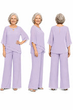 Simonetta | Completo Fluente in Chiffon Lilla