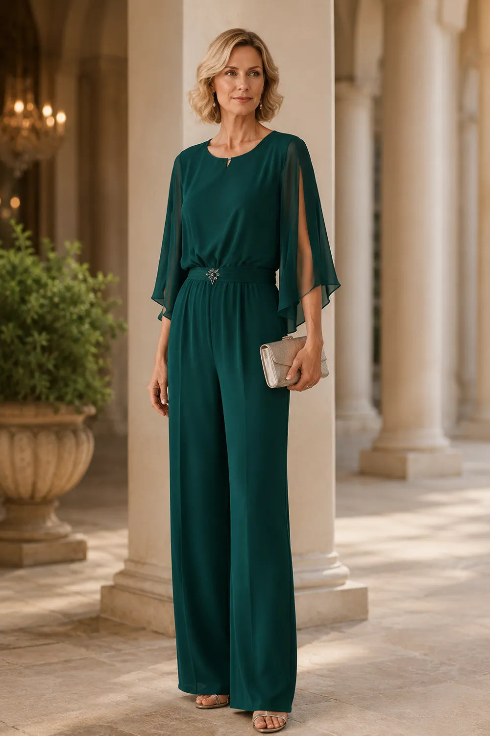 Giuditta | Completo con Mantella in Chiffon