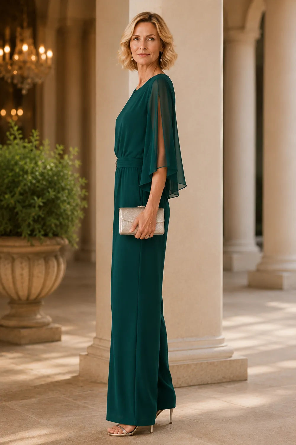 Giuditta | Completo con Mantella in Chiffon