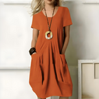 Abito Elegante in Cotone con Copertura per Pancia
